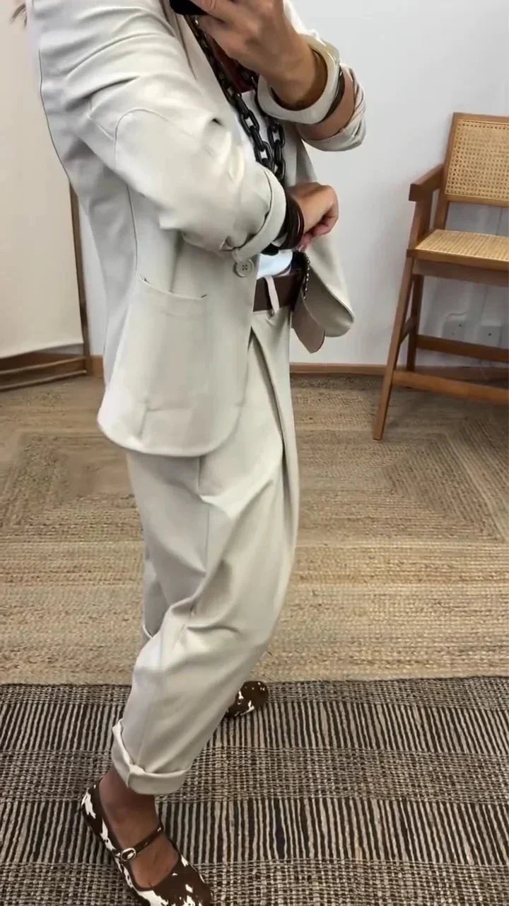💎 50% OFF NOW! 💎 Women's Collar Jacket & Pants Suit – Tailored Fit, Breathable Silhouette & Effortless Commute-to-Event Style 👖✨