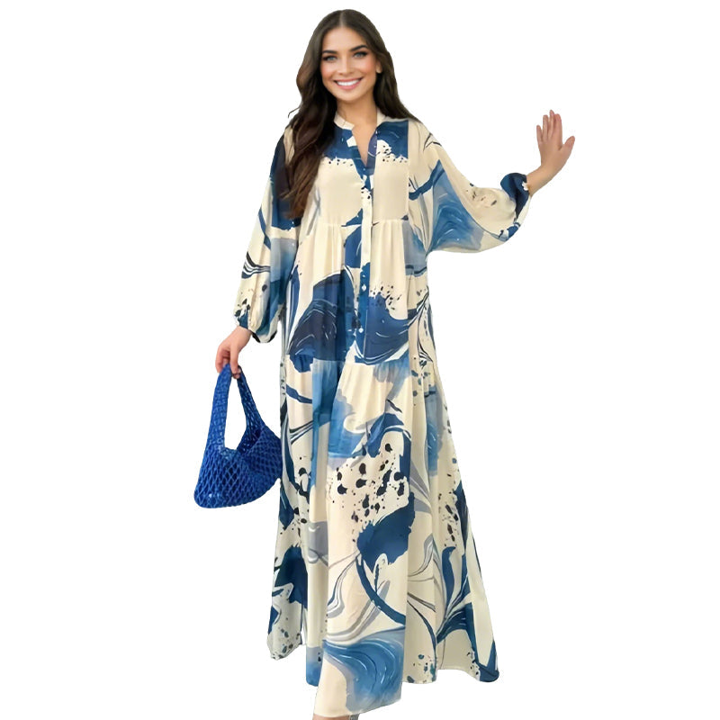 ๐ 50% OFF NOW! ๐ธ Womenโs Floral V-Neck Maxi Dress โ Cloud-Like Comfort & Elegant Tiers ๐