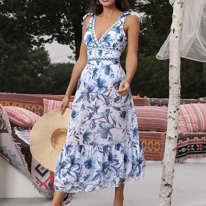 🥳2026 HOT SALE🥳💞50K+ SOLD!👵🌊50% OFF! V-Neck Lace Up One Piece Swimsuit with Skirt – Feel confident at the beach! Built-in skirt offers gentle coverage. Lace-up neck, adjustable fit. Quick-dry fabric, comfy all day. 🏖️🌸