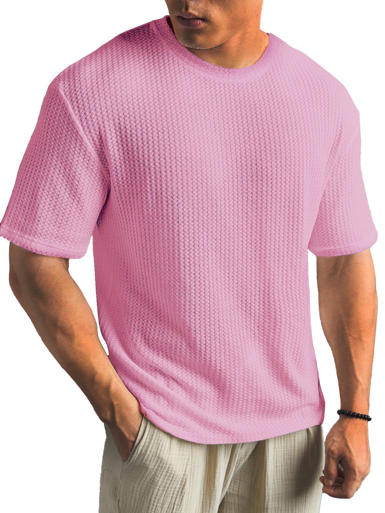 Men's Fashionable Basic Round Neck Short Sleeve T-Shirt