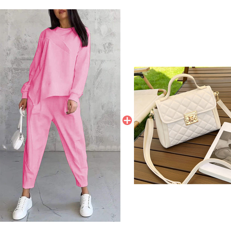 ⏰ Now only 50% off!🔥Women's Irregular Hem Top & Casual Pants Set