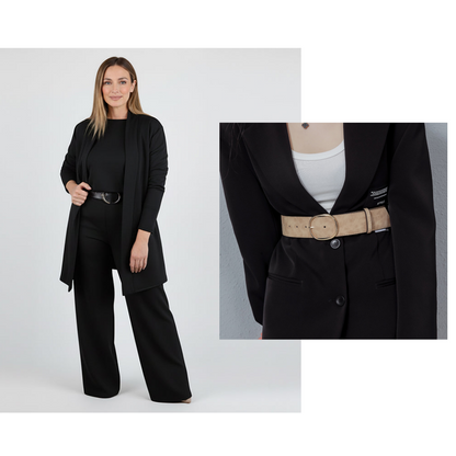 ⏳Time-Limited Special⏰Elegant 3-piece set including long cardigan, top and pants💞