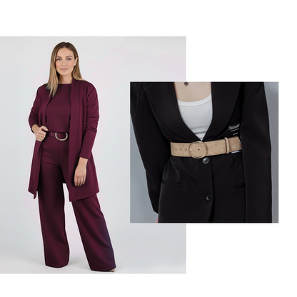 ⏳Time-Limited Special⏰Elegant 3-piece set including long cardigan, top and pants💞