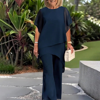 💝Summer Fashion Chiffon Ladies Plus Size Two Piece Set