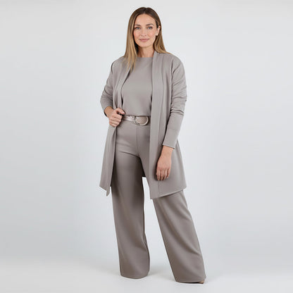 ⏳Time-Limited Special⏰Elegant 3-piece set including long cardigan, top and pants💞