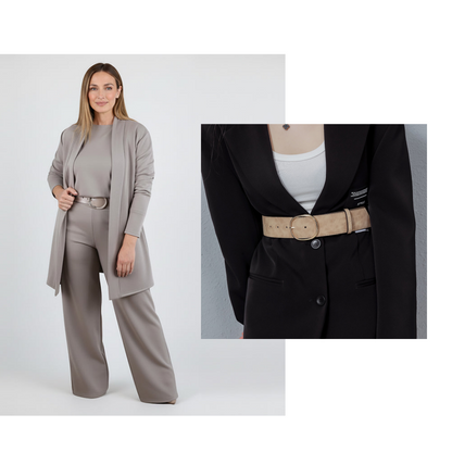 ⏳Time-Limited Special⏰Elegant 3-piece set including long cardigan, top and pants💞