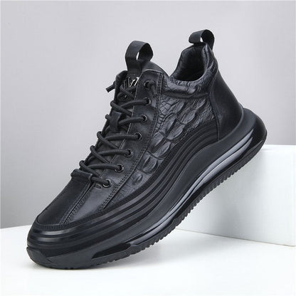 Men’s Casual Cowhide Leather Air Cushion Shoes – Comfortable Everyday Walking Sneakers