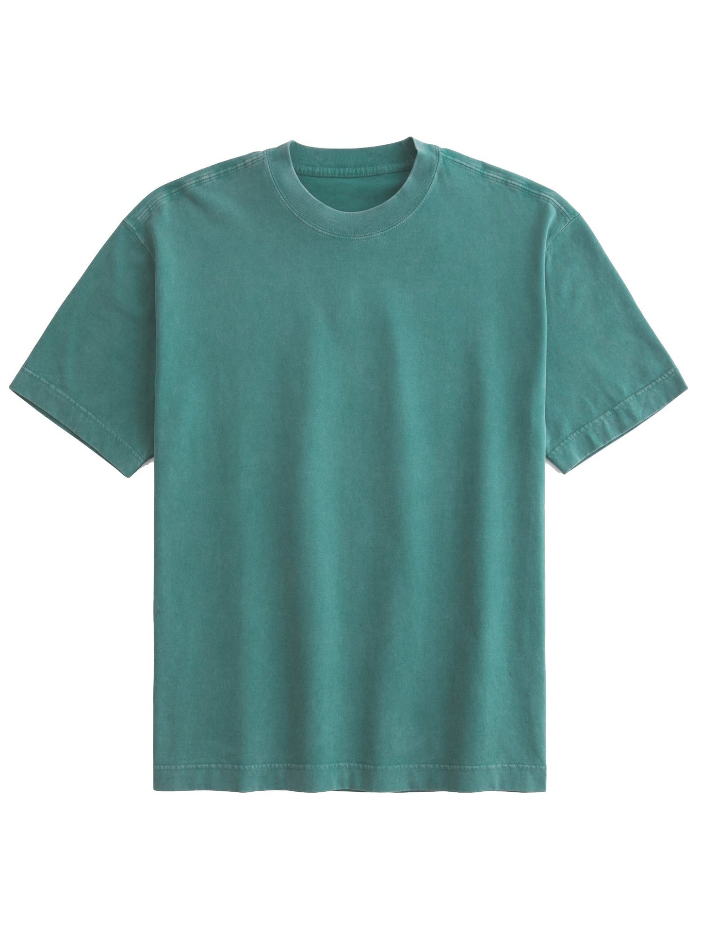 Men's 100% Cotton Casual Basic Versatile Washed Distressed Retro Short-sleeved T-shirt