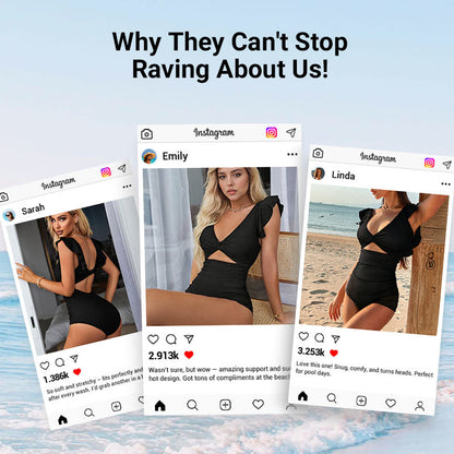 💎 50% OFF! 💎 Sexy Ruffled One-Piece Swimsuit – Flattering Cut, Elegant Details & Confident Beach Style 🌊👙