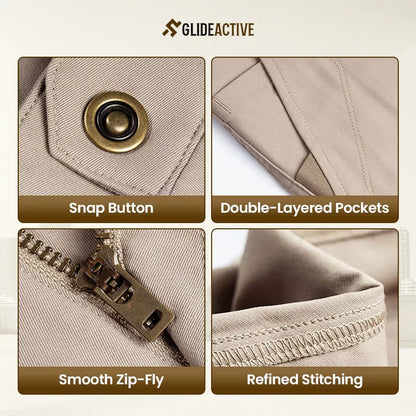 GlideActive - Men's Active Khaki Pants With Expandable Waistband