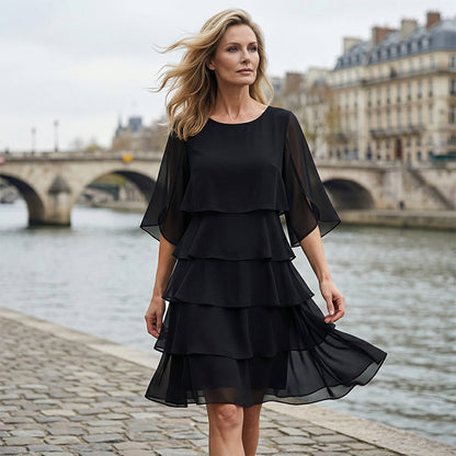 🌸Spring Sale 59% OFF🎁👗Women's Elegant Layered Ruffle Sleeve Dress – Effortless Style for Every Occasion💃