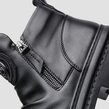 Men's Comfortable Leather Motorcycle Boots Work Boots Waterproof Anti-Slip Anti-Sprain