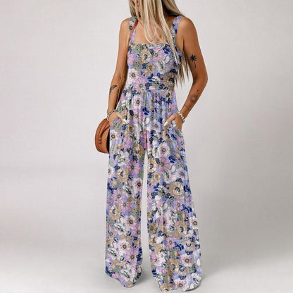 🌼 Women’s Casual Printed Sleeveless Overalls Jumpsuit – Comfortable, Stylish & Effortless Summer Wear 🏖️✨