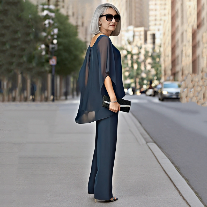⏳Limited-time 50% off⏰Women’s Irregular Chiffon Tops ＆ Wide-Leg Pants 2-Piece Set👚👖