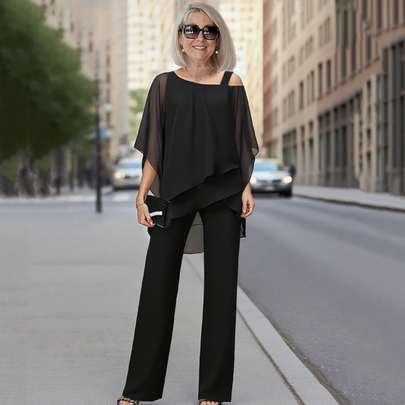 ⏳Limited-time 50% off⏰Women’s Irregular Chiffon Tops ＆ Wide-Leg Pants 2-Piece Set👚👖