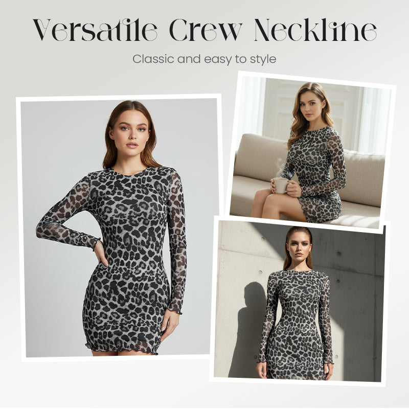 Women's Leopard Print Bodycon Mini Dress