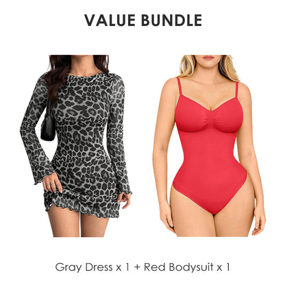 Women's Leopard Print Bodycon Mini Dress