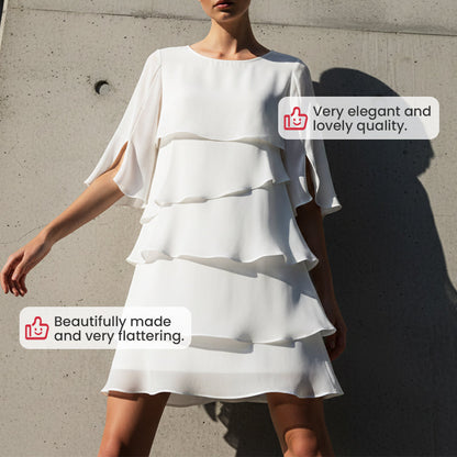 🌸Spring Sale 59% OFF🎁👗Women's Elegant Layered Ruffle Sleeve Dress – Effortless Style for Every Occasion💃