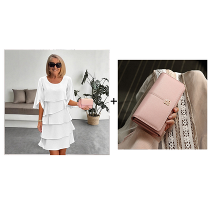 🌸Spring Sale 59% OFF🎁👗Women's Elegant Layered Ruffle Sleeve Dress – Effortless Style for Every Occasion💃
