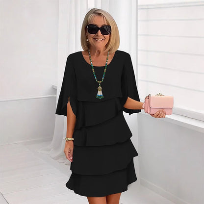 🌸Spring Sale 59% OFF🎁👗Women's Elegant Layered Ruffle Sleeve Dress – Effortless Style for Every Occasion💃