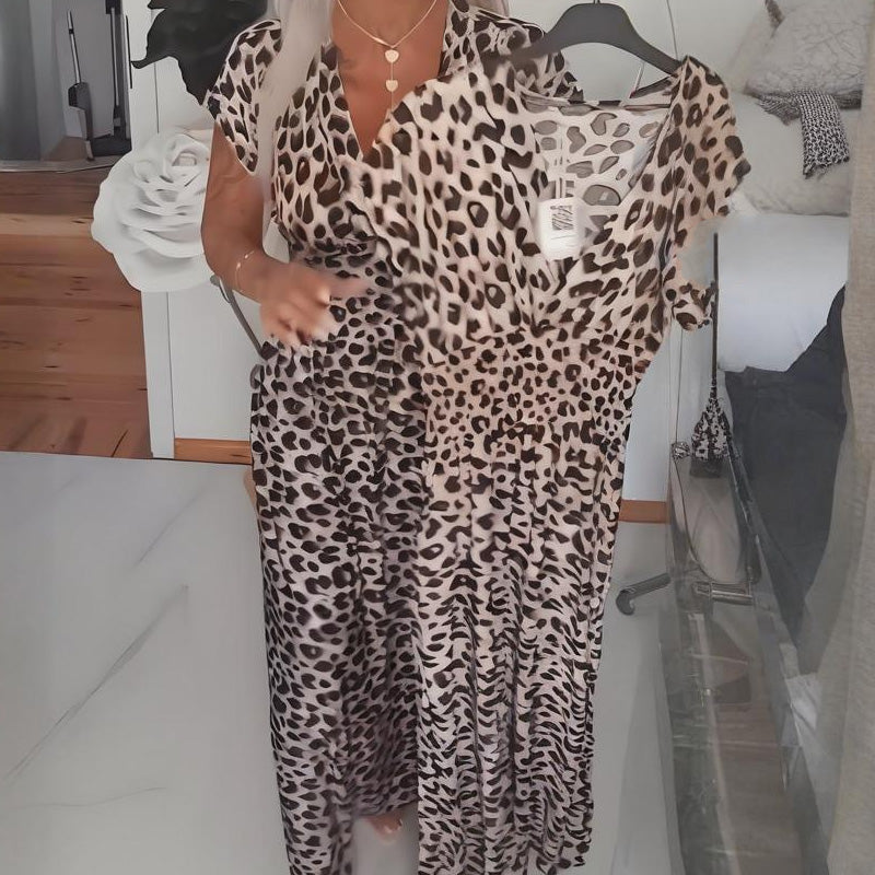 ⏳Time-Limited Special⏰Women's V-Neck Leopard Print Dress