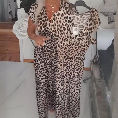 ⏳Time-Limited Special⏰Women's V-Neck Leopard Print Dress