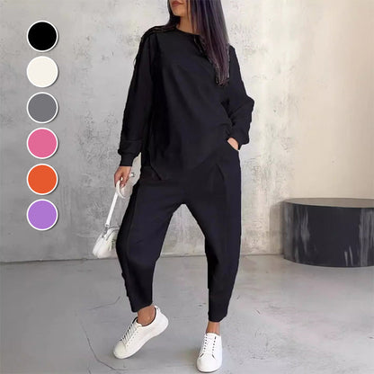 ⏰ Now only 50% off!🔥Women's Irregular Hem Top & Casual Pants Set