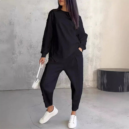 ⏰ Now only 50% off!🔥Women's Irregular Hem Top & Casual Pants Set