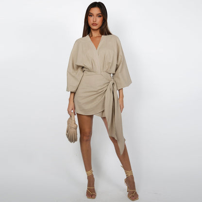 🎁New arrival 50% OFF💥Women's V-Neck Wrap Dress