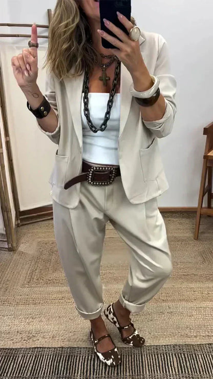 💎 50% OFF NOW! 💎 Women's Collar Jacket & Pants Suit – Tailored Fit, Breathable Silhouette & Effortless Commute-to-Event Style 👖✨