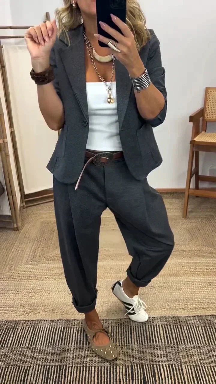 💎 50% OFF NOW! 💎 Women's Collar Jacket & Pants Suit – Tailored Fit, Breathable Silhouette & Effortless Commute-to-Event Style 👖✨