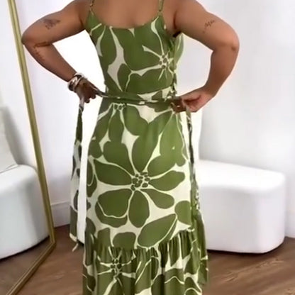 Women's Fashion Printed Spaghetti Strap Dress