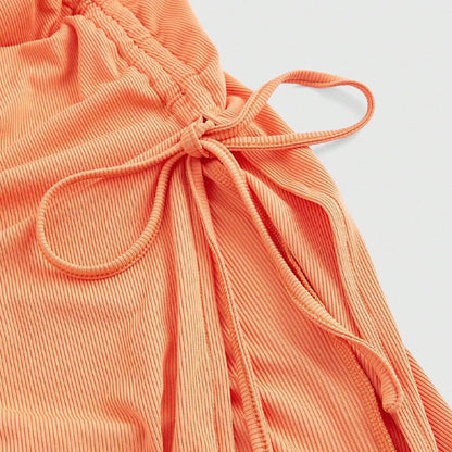 Vestido Tanque con Aberturas Laterales con Cordón Fruncido