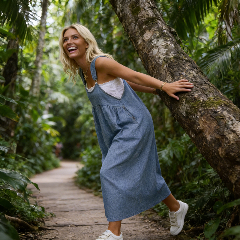 👗 50% OFF NOW! 🌸Women's Casual Loose Overall Dress – Relaxed Fit, Side Pockets & Breathable Fabric ✨